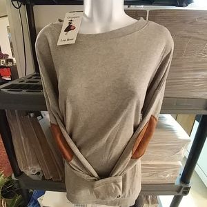 Leo Rosi | Tops | Leo Rosi Womens Ashley Top Welbow Patches Sz M | Poshmark
